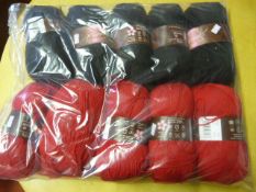 Ten Rolls of Red & Black Wool