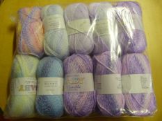 Ten Rolls of Pink/Purple Wool