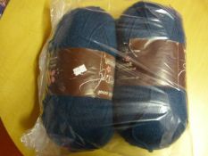 Two Large Rolls of Ocean Blue Wool