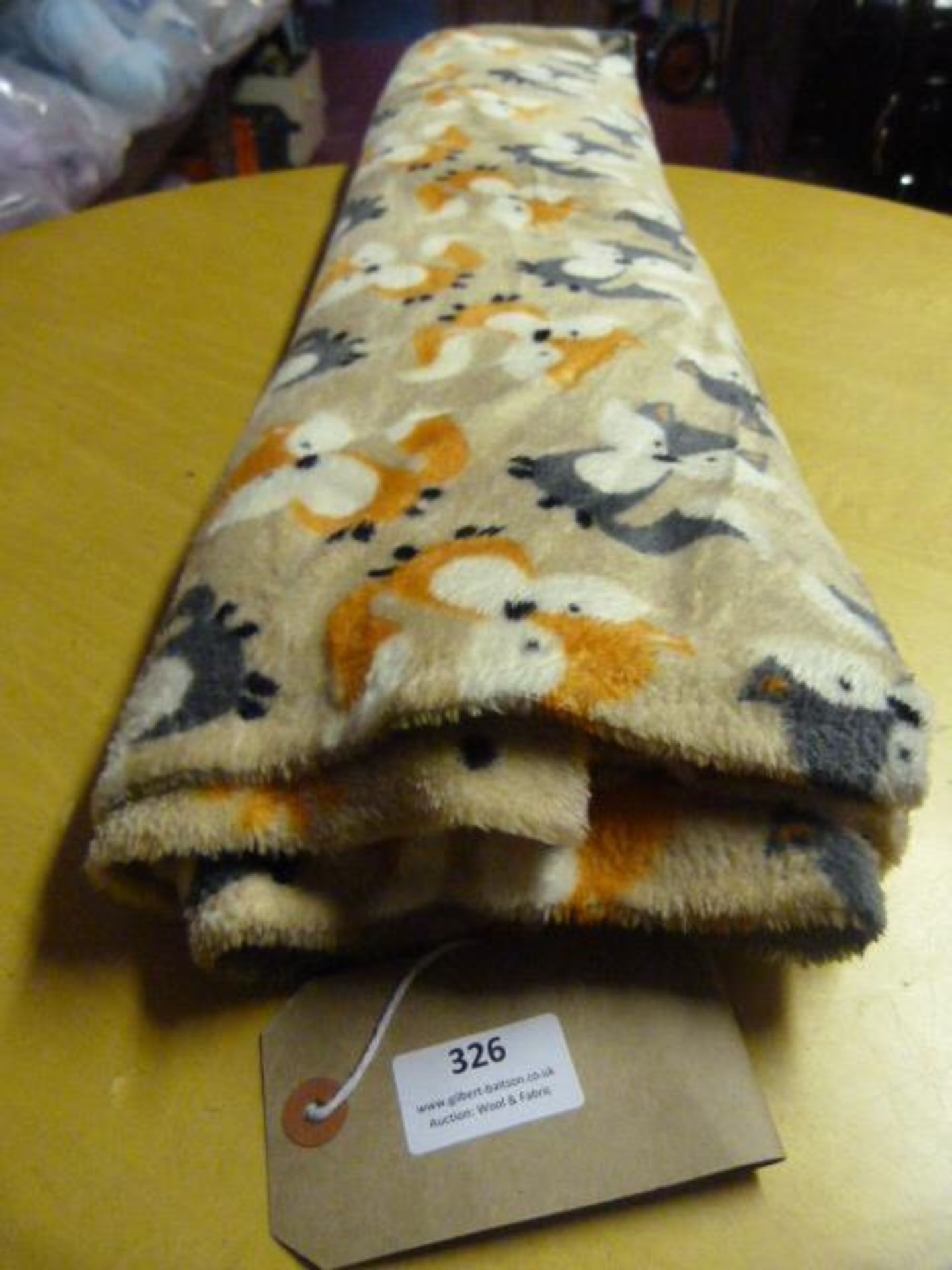 Double Sided Fox Print Fleece Material