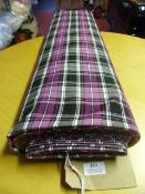 Roll of Black, Purple & White Tartan Stretch Fabric