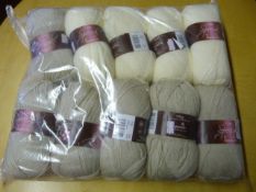 Ten Rolls of Cream/Brown Wool