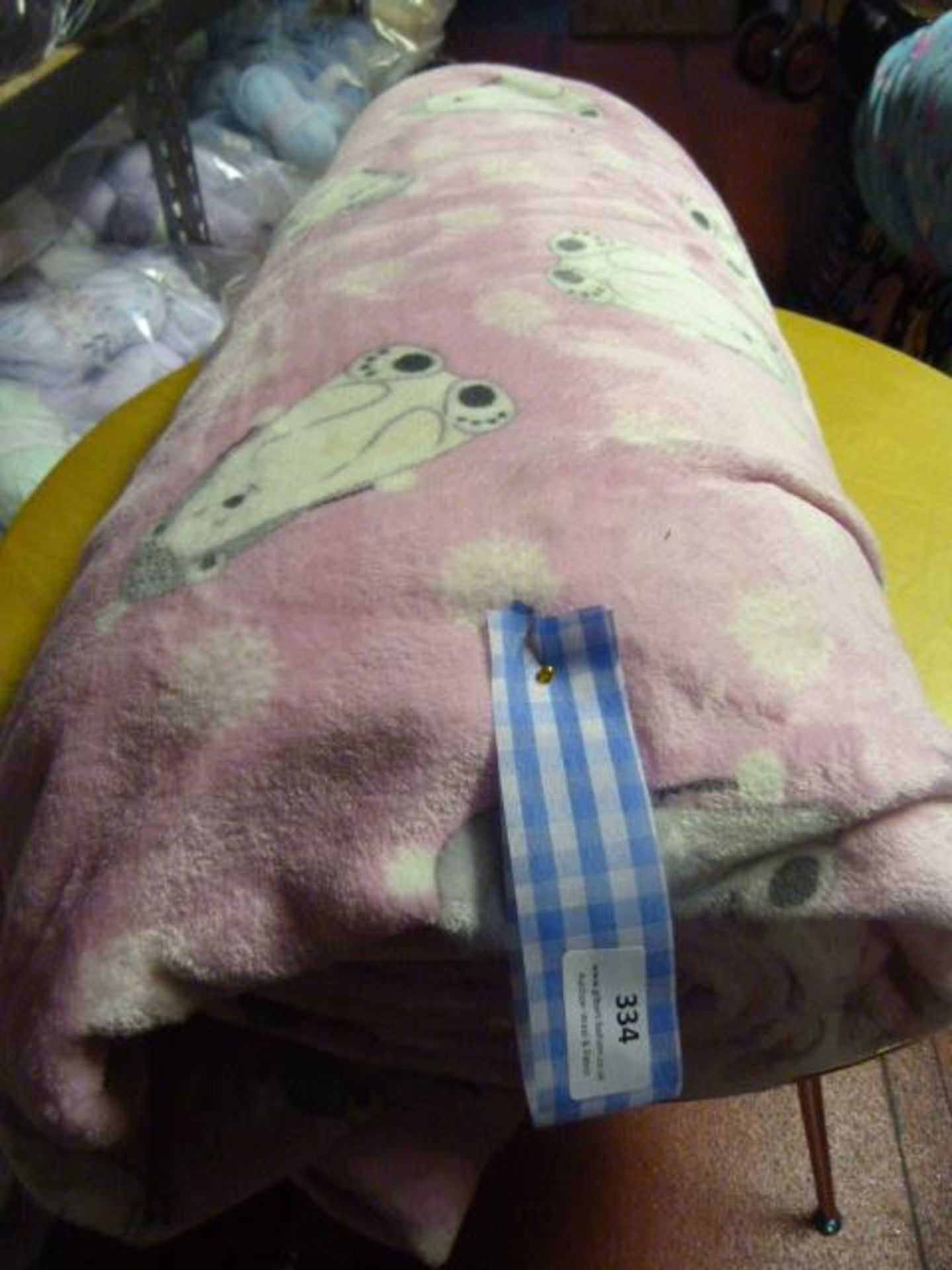 Roll of Pink Polar Bear Print Fleece Material