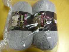 Two Large Rolls of Grey Wool