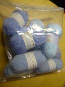 Nine Medium and One Small Rolls of Blue Wool