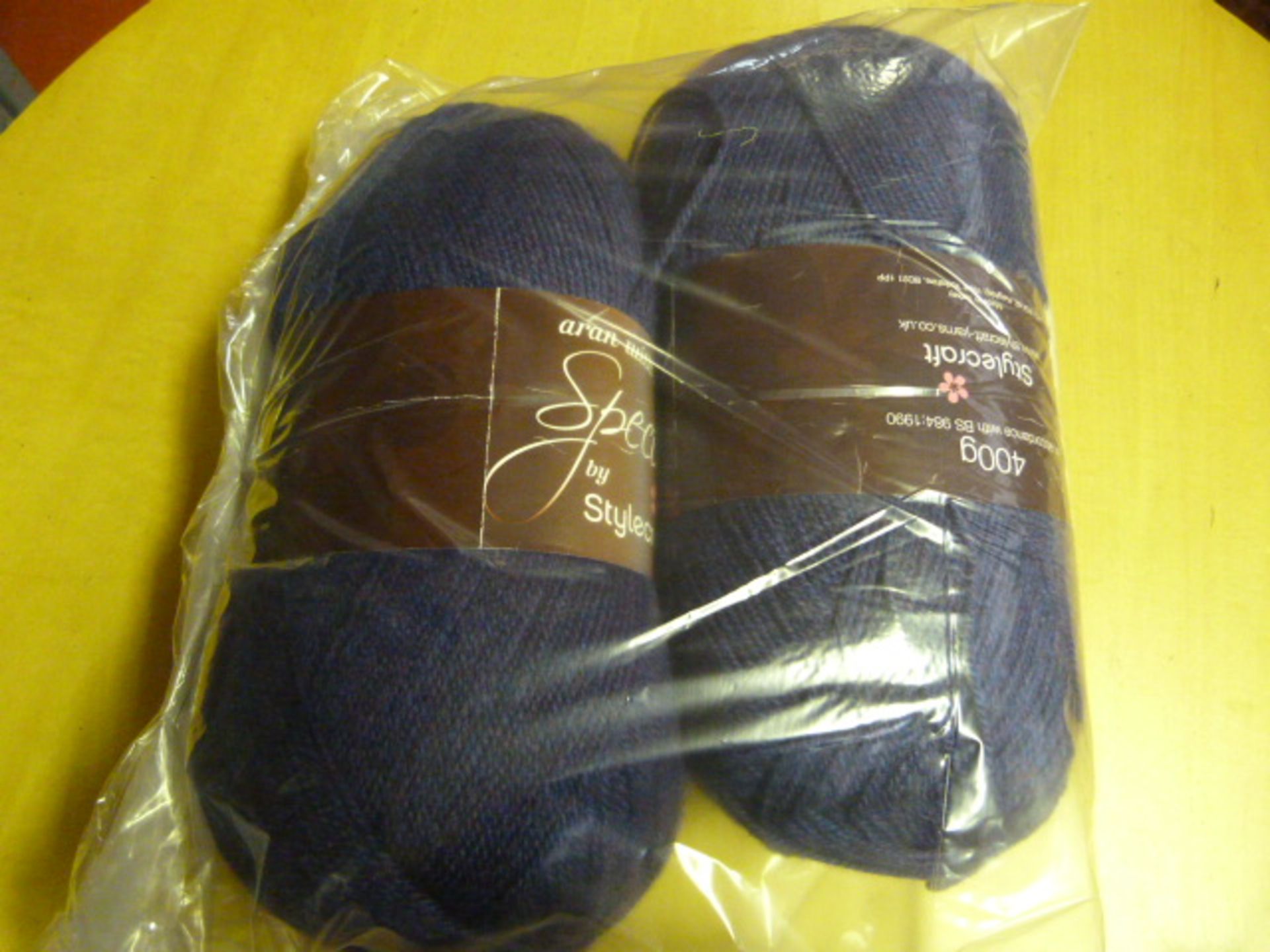 Two Large Rolls of Blue Heather Wool