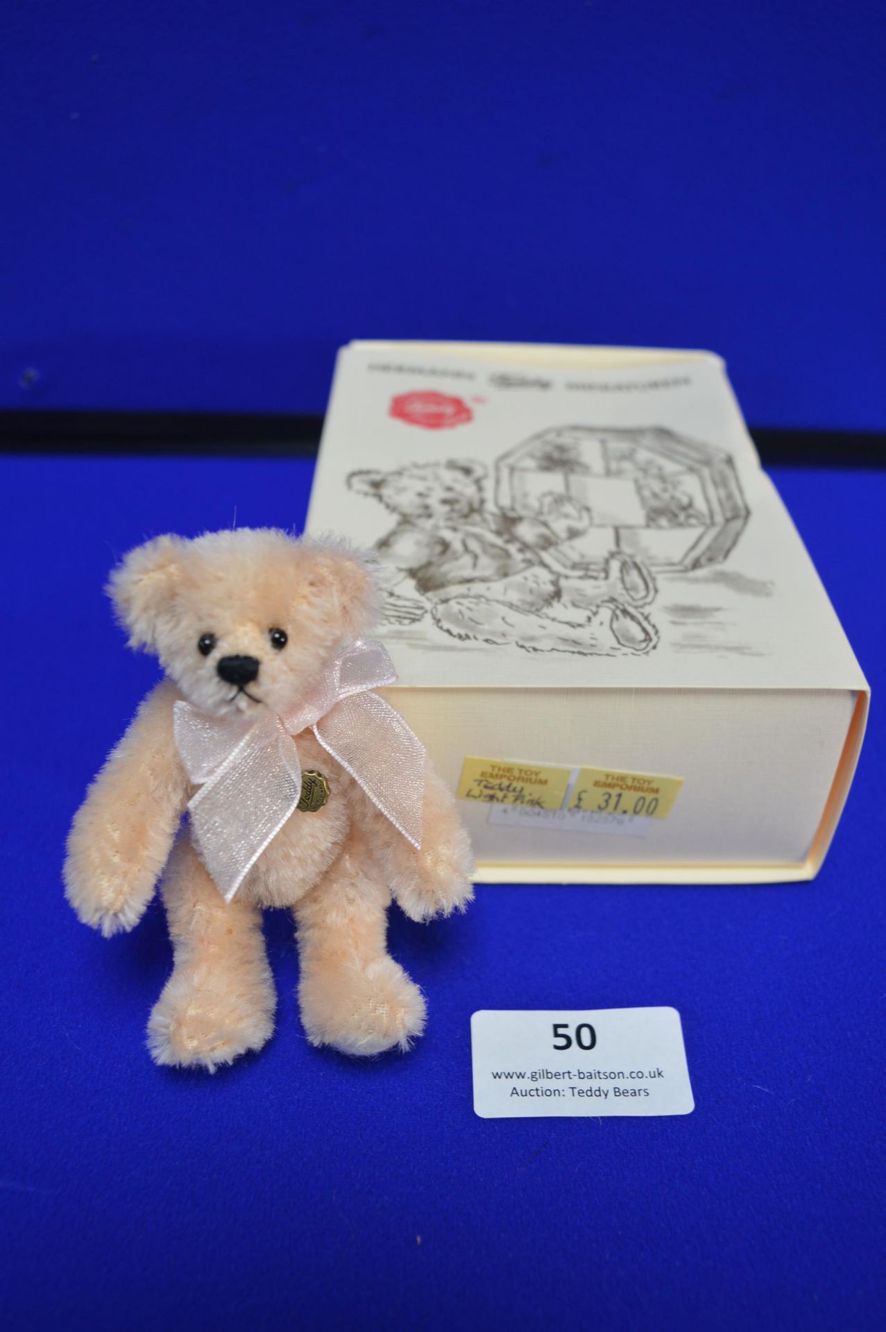 Hermann Miniature Light Pink Teddy Bear (9cm)