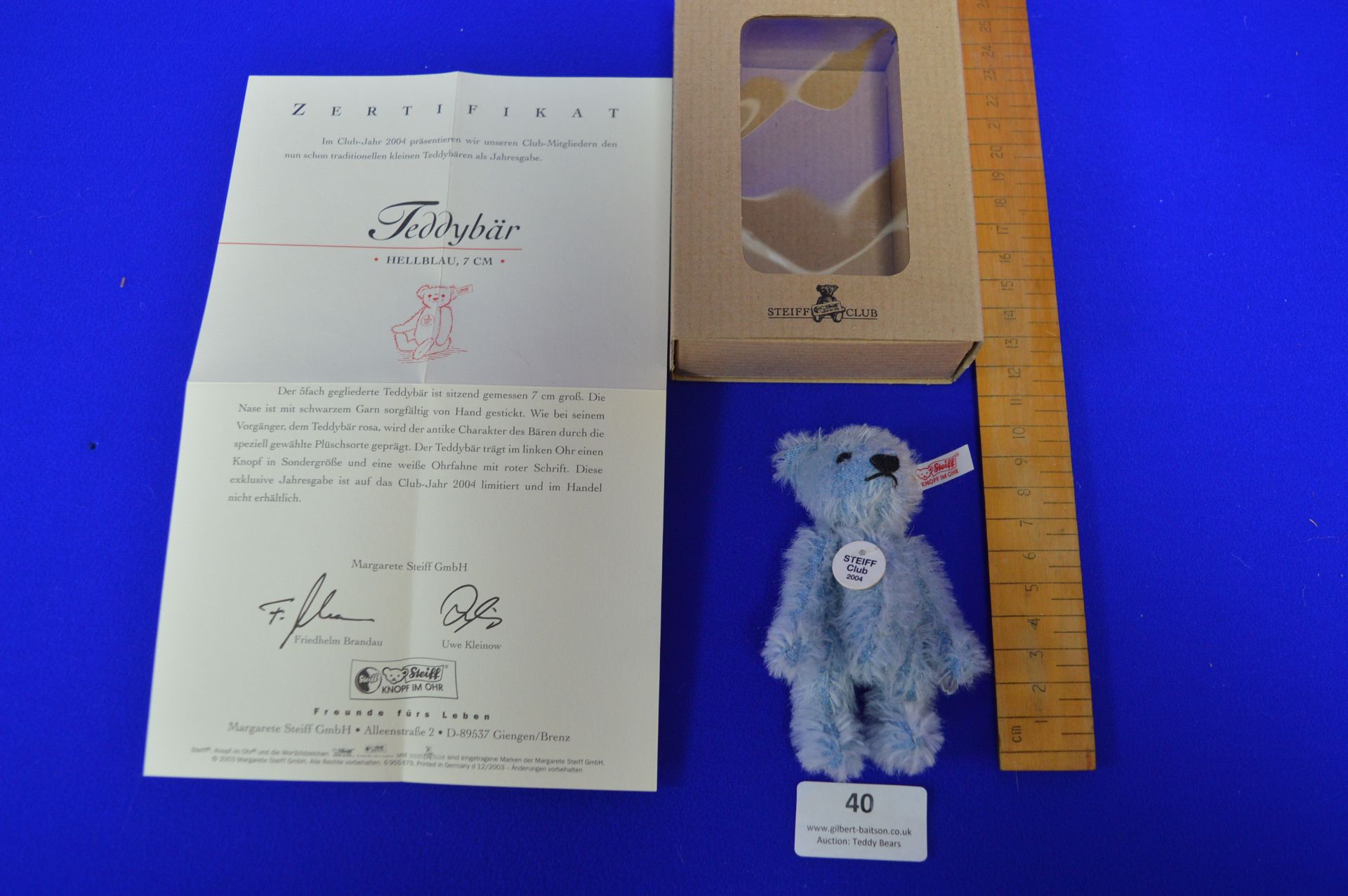 Steiff Club 2004 Light Blue Teddy Bear (7cm)