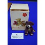 Hermann Miniature Burgundy Teddy Bear (5cm)