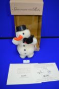 Steiff Snowman with Raven (height 18cm)