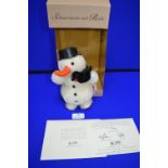 Steiff Snowman with Raven (height 18cm)