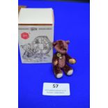 Hermann Miniature Burgundy with White Dots Teddy Bear (6cm)