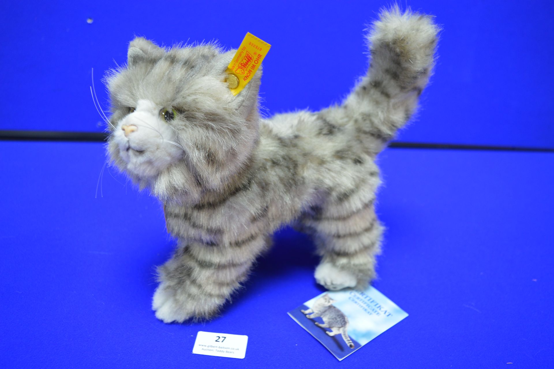 Steiff Whiskas Grey Cat (Length 28cm)