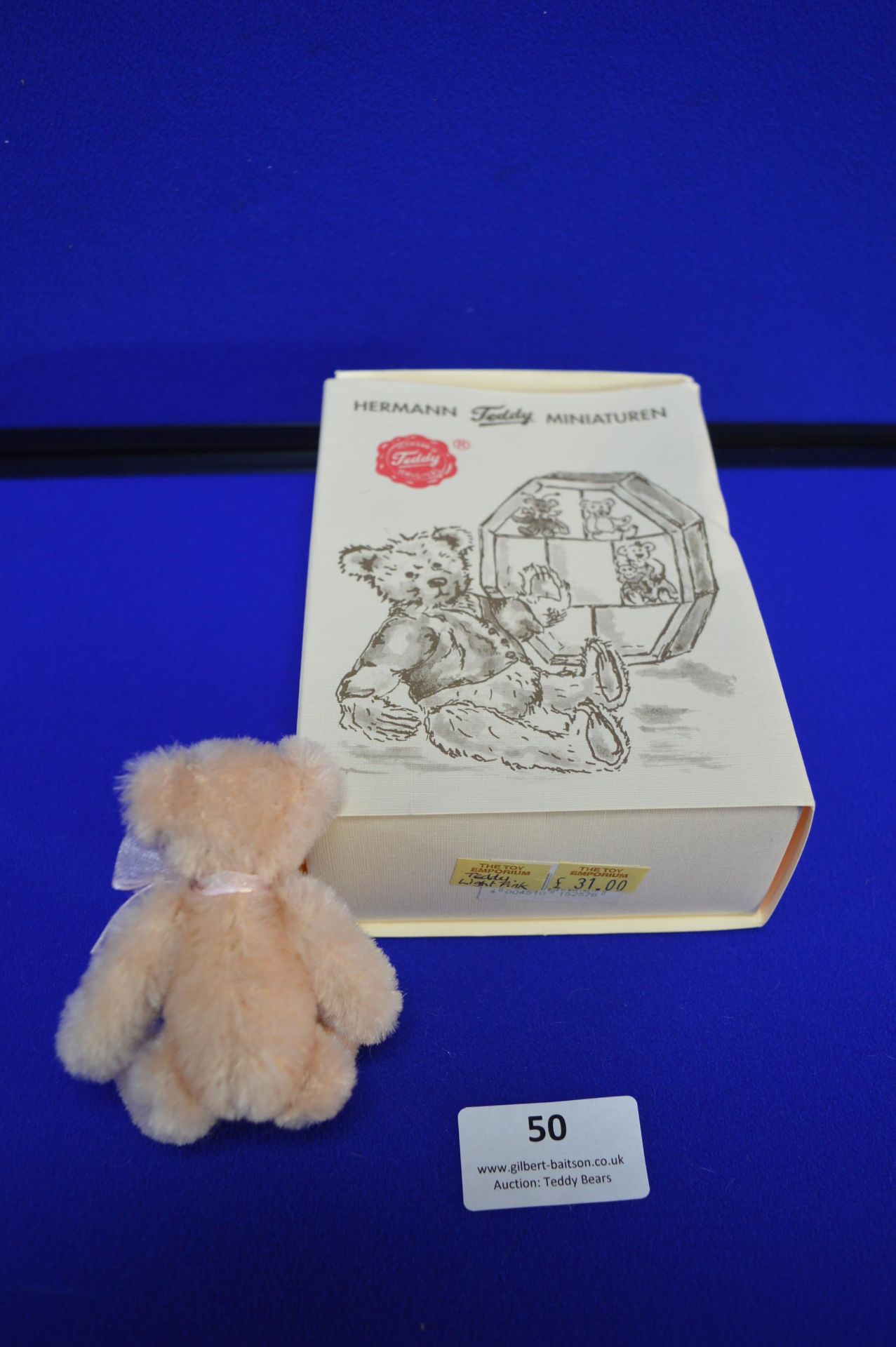 Hermann Miniature Light Pink Teddy Bear (9cm) - Image 2 of 2