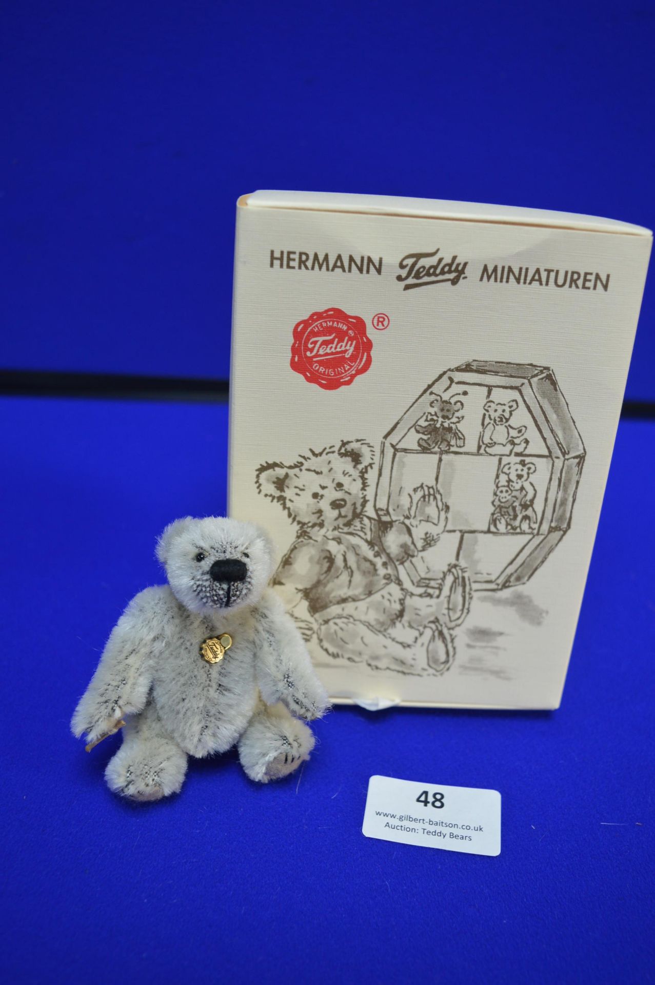 Hermann Miniature Grey Teddy Bear (9cm) - Image 2 of 3