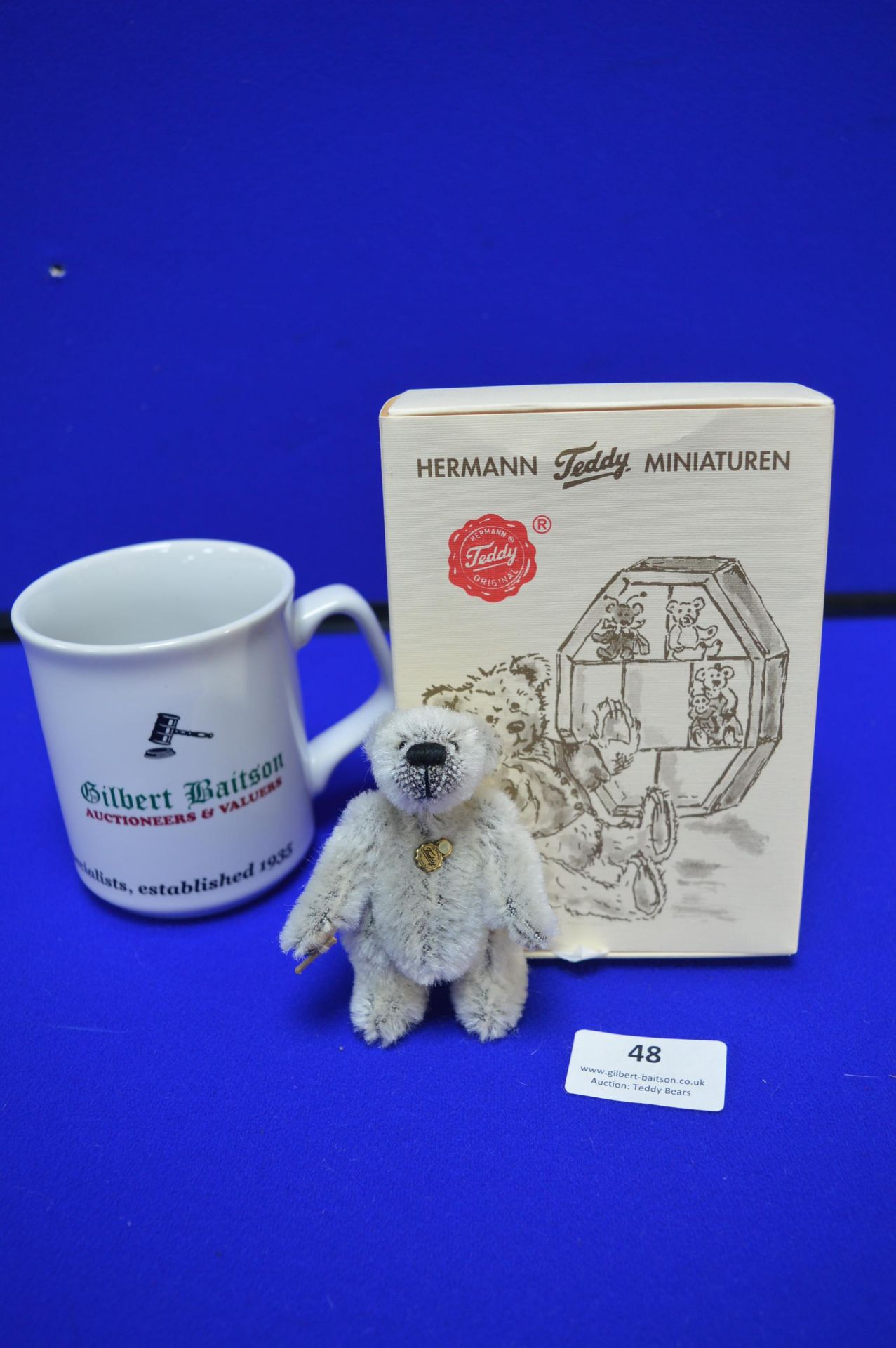 Hermann Miniature Grey Teddy Bear (9cm)