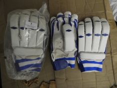 *Two Pairs of Batsman's Leather Gloves (Blue & White)
