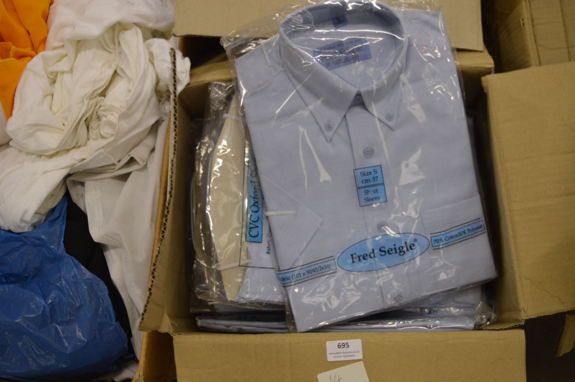 *14 Assorted Pale Blue Short Sleeve Office Shirts