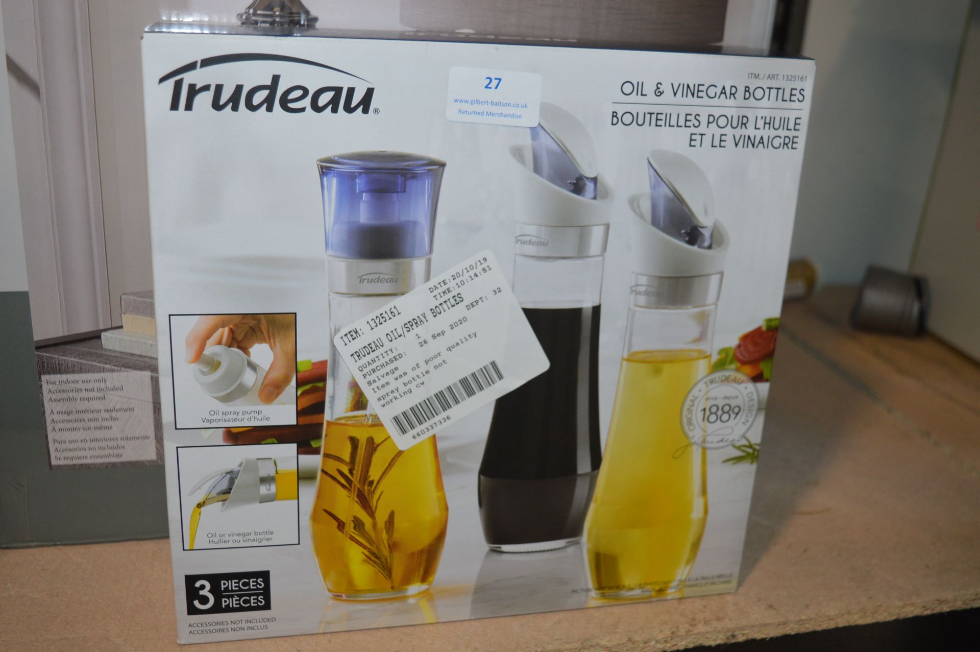 *Trudeau Oil & Vinegar Bottle Set