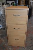 Beech Effect Three Drawer Filing Cabinet