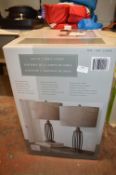 *Steel & Glass Table Lamps 2pk