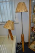 Bentwood Reading Lamp and Matching Table Lamp