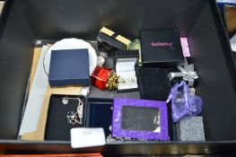 Black Storage Box of Costume Jewellery