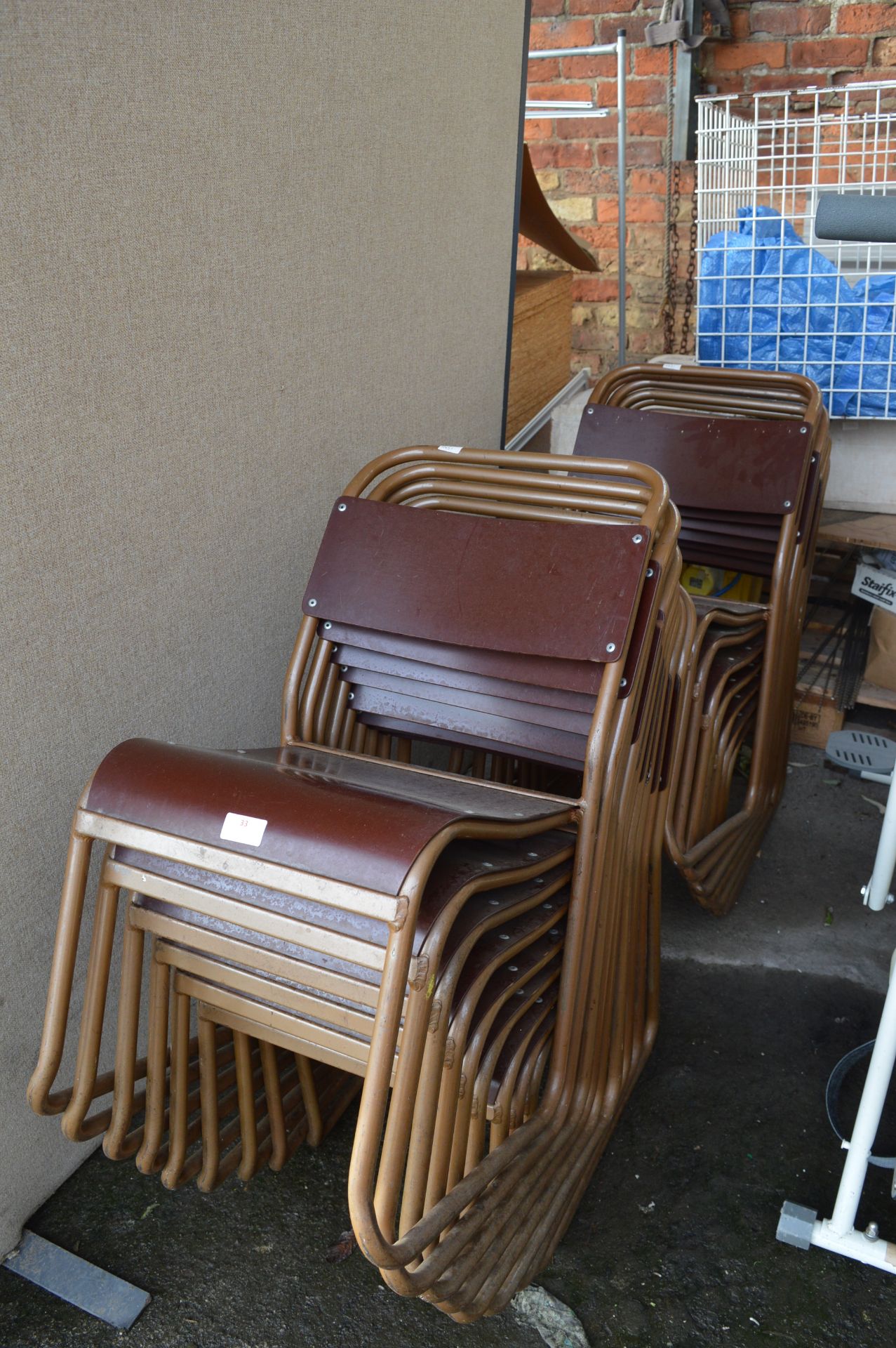16 Metal Framed Stacking Chairs