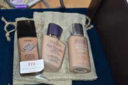 Three Bottles of Foundation; Almay, L'Oreal, etc.