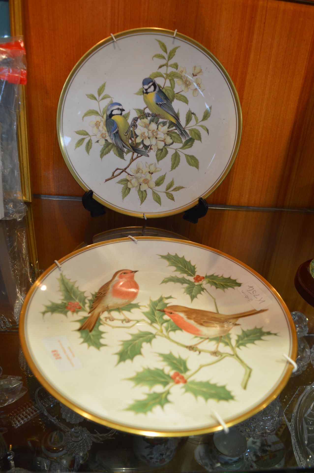 Two Spode Garden Birds Wall Plates