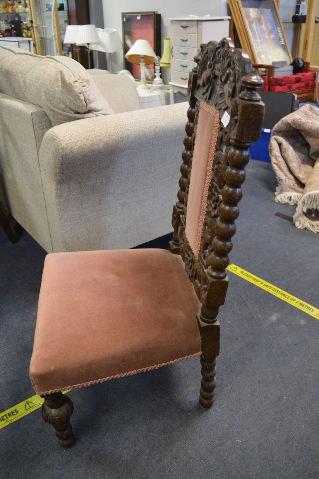 Carved Oak Nursing Chair - Image 2 of 3