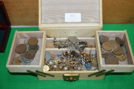 Small Vintage Jewellery Box and Contents of Costum