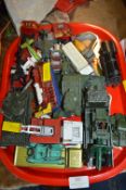 Tray of Playworn Diecast Military Vehicles
