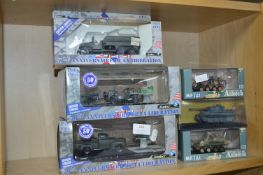 Six Diecast Metal Tanks