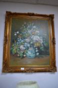 Gilt Framed Oil on Board by Mayers - Still Life