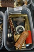 Small Collectibles; Pipes, Pen Knives, Corkscrew,