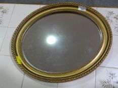 Small Gilt Framed Oval Mirror