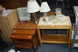 Retro Teak Nest of Tables, Tile Topped Trolley, Di