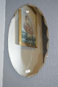 Vintage Oval Beveled Edge Wall Mirror