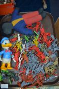 Plastic Toy Soldiers, Donald Duck, etc.