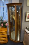 Glazed Mirrored Back Corner Display Unit