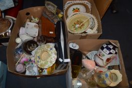 Three Boxes of Pottery and Glassware, Decorative I