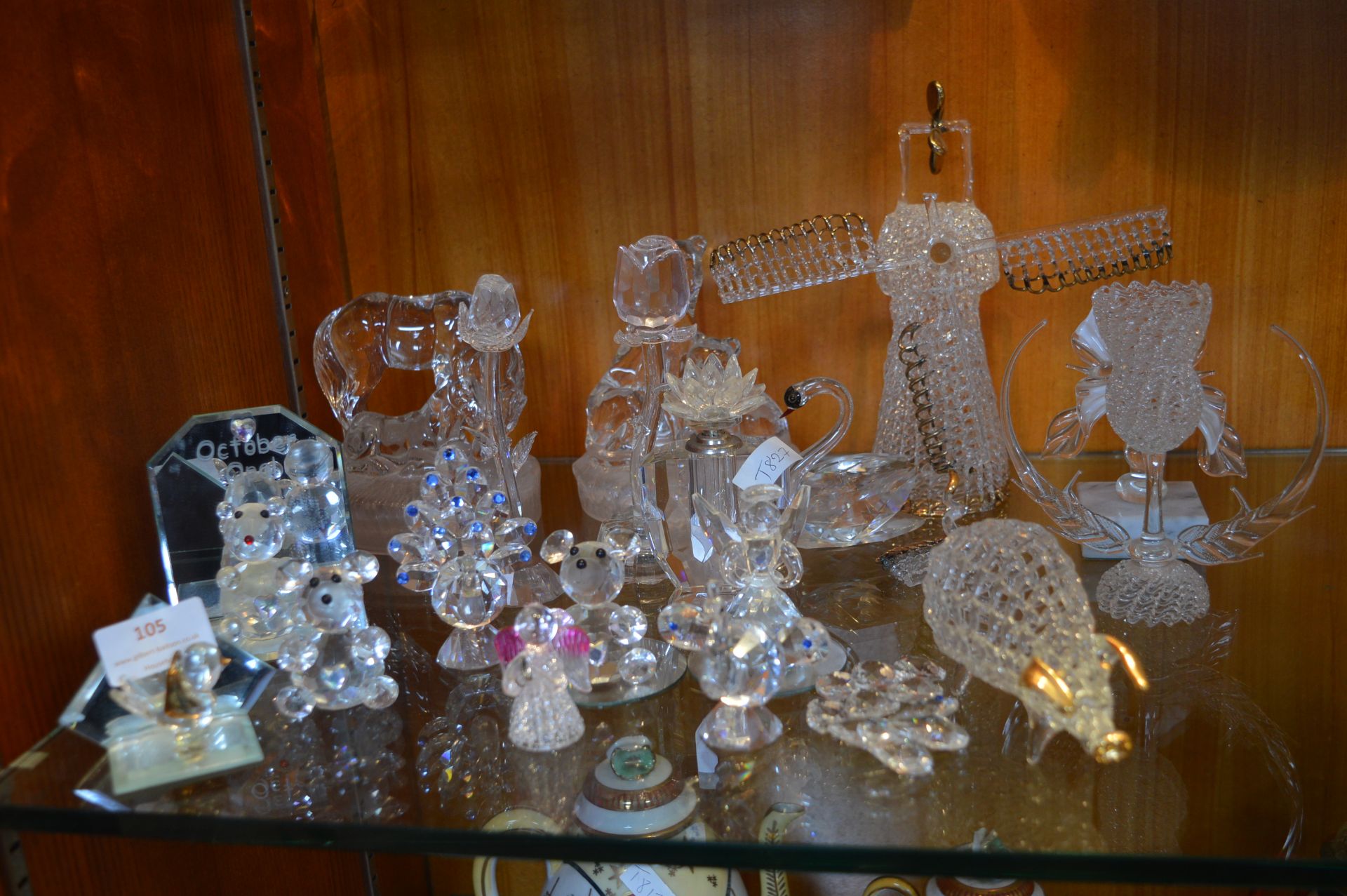 Crystal Glass Animals, Windmills, Ornaments, etc.