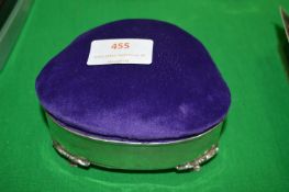Hallmarked Sterling Silver Jewellery Box with Purp