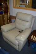 Light Grey Leather Electric Reclining Chair