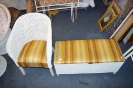 White Painted Lloyd Loom Style Bedroom Chair and O