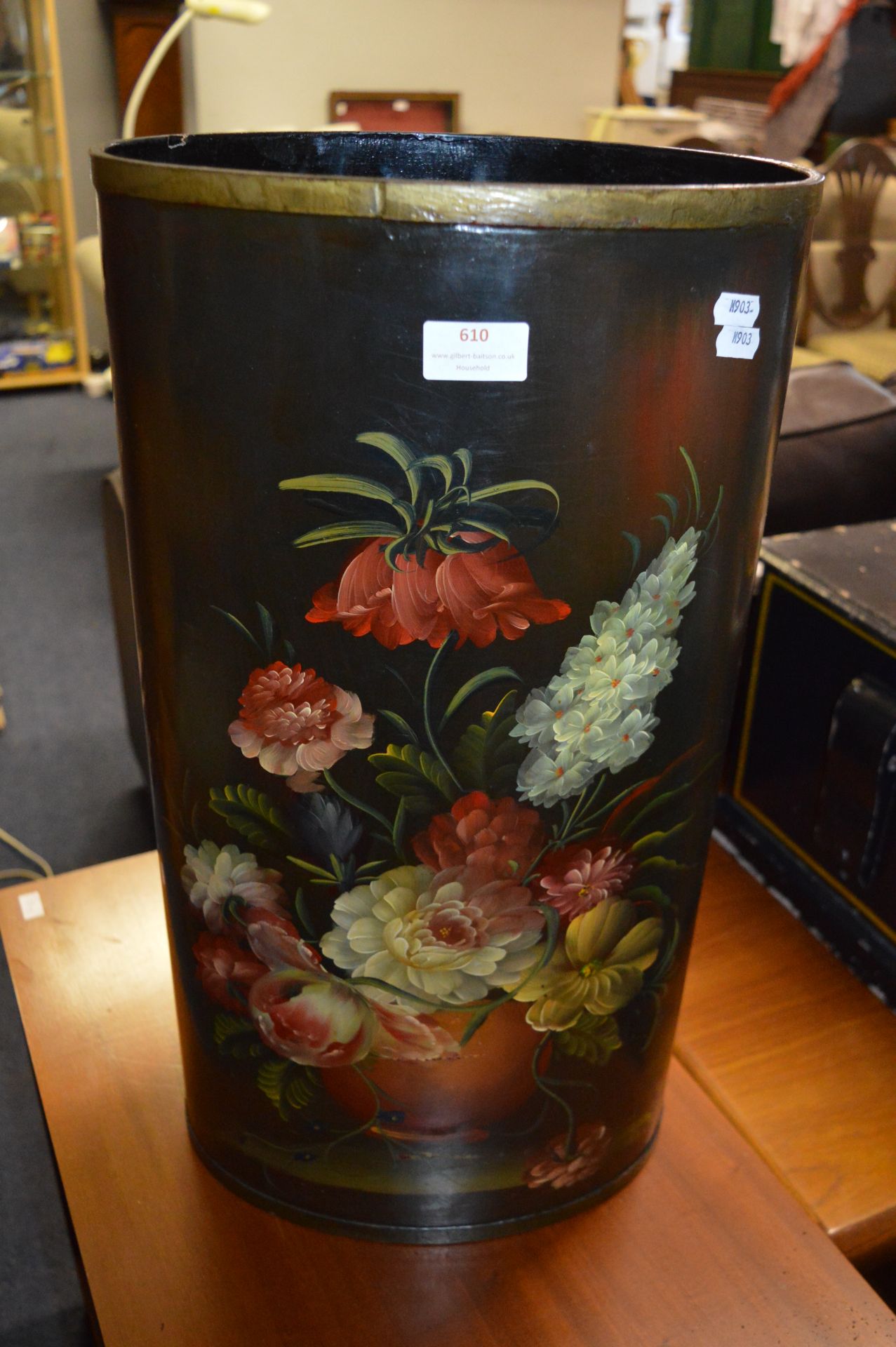 Floral Painted Umbrella Stand