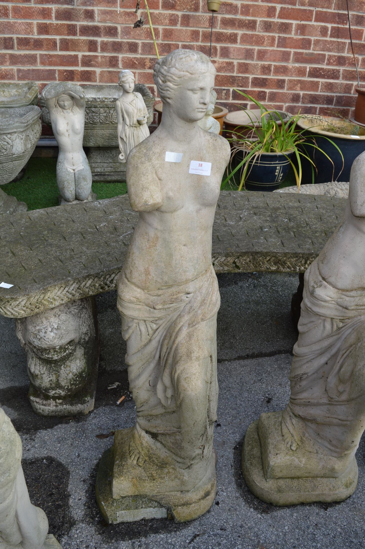 Garden Statue of Venus (damage to base)