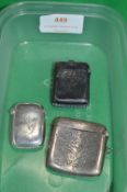 Three Hallmarked Sterling Silver Vesta Cases