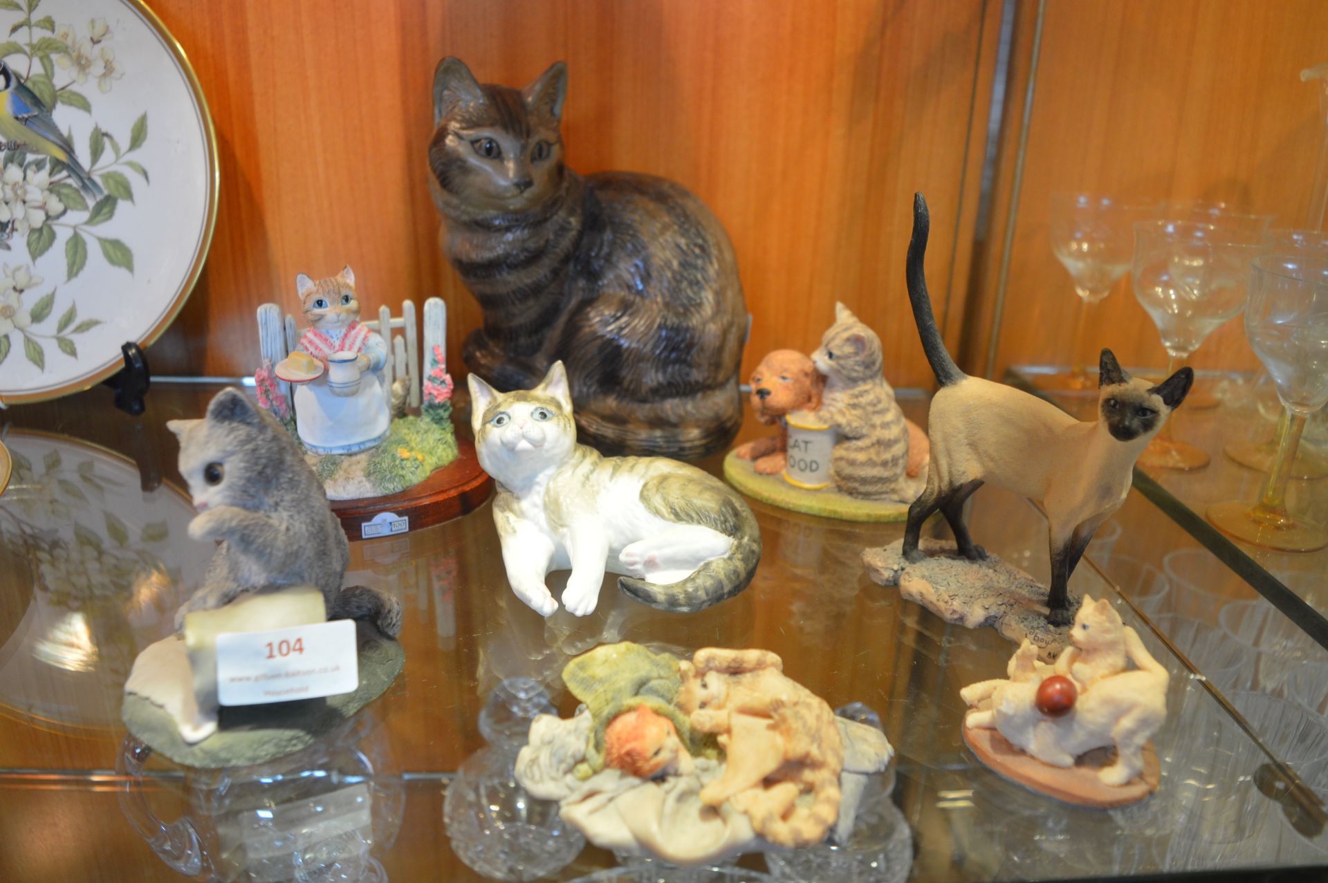Eight Cat Ornaments by Country Artists, etc.